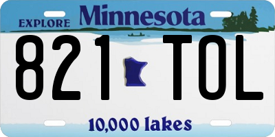 MN license plate 821TOL