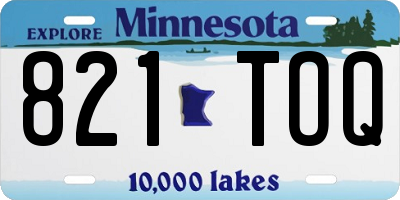MN license plate 821TOQ