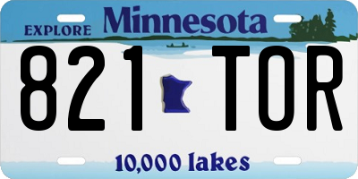 MN license plate 821TOR