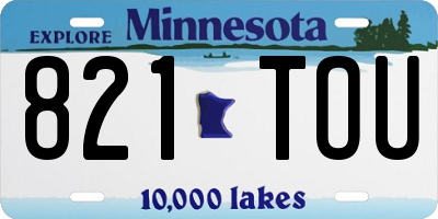 MN license plate 821TOU