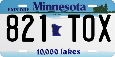 MN license plate 821TOX