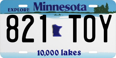 MN license plate 821TOY
