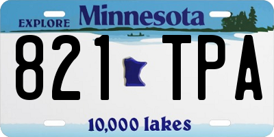 MN license plate 821TPA