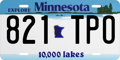 MN license plate 821TPO