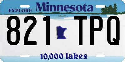 MN license plate 821TPQ