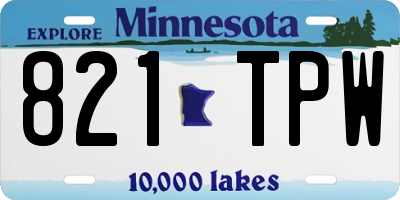 MN license plate 821TPW
