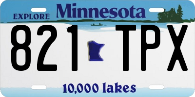 MN license plate 821TPX