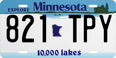 MN license plate 821TPY