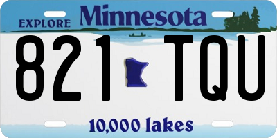 MN license plate 821TQU