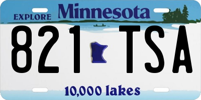 MN license plate 821TSA