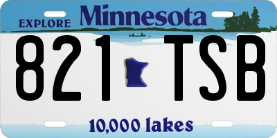 MN license plate 821TSB