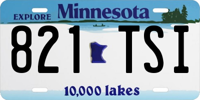 MN license plate 821TSI