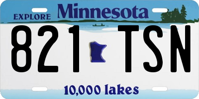 MN license plate 821TSN