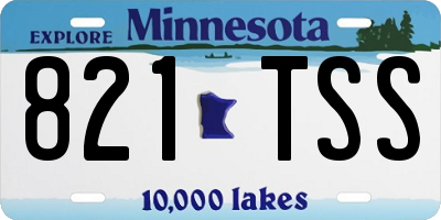MN license plate 821TSS