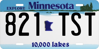 MN license plate 821TST