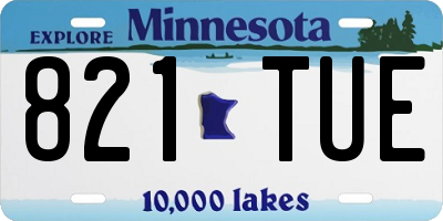 MN license plate 821TUE