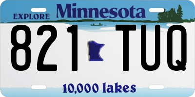 MN license plate 821TUQ
