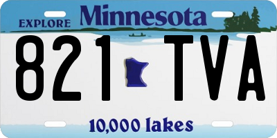 MN license plate 821TVA