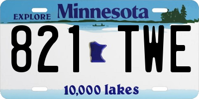 MN license plate 821TWE