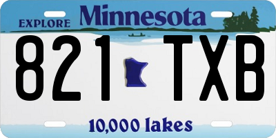 MN license plate 821TXB
