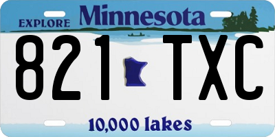 MN license plate 821TXC