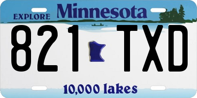 MN license plate 821TXD