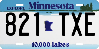 MN license plate 821TXE