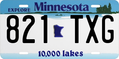 MN license plate 821TXG