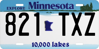MN license plate 821TXZ