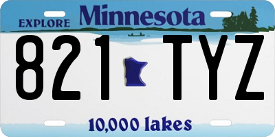 MN license plate 821TYZ