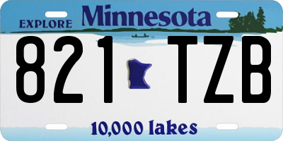MN license plate 821TZB