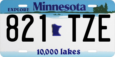 MN license plate 821TZE