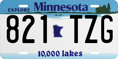 MN license plate 821TZG