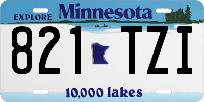 MN license plate 821TZI