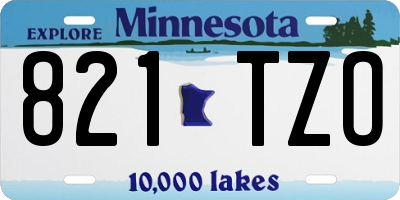 MN license plate 821TZO