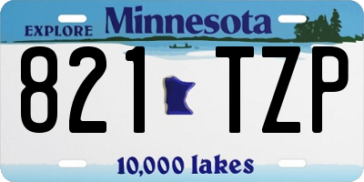 MN license plate 821TZP