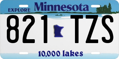 MN license plate 821TZS