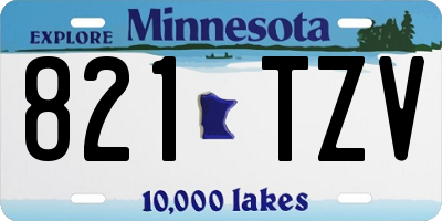 MN license plate 821TZV