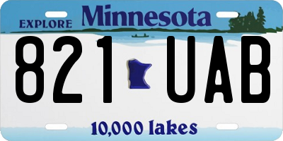 MN license plate 821UAB