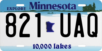 MN license plate 821UAQ