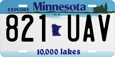 MN license plate 821UAV