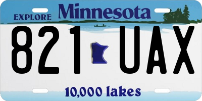 MN license plate 821UAX