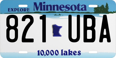 MN license plate 821UBA