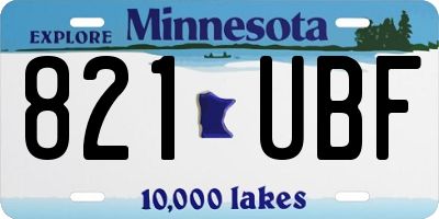 MN license plate 821UBF
