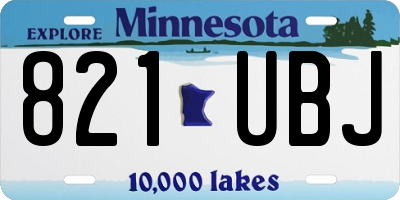 MN license plate 821UBJ