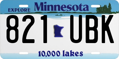 MN license plate 821UBK