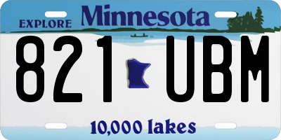 MN license plate 821UBM