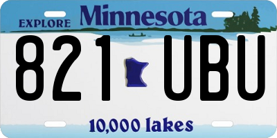 MN license plate 821UBU