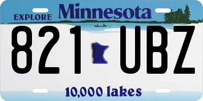 MN license plate 821UBZ