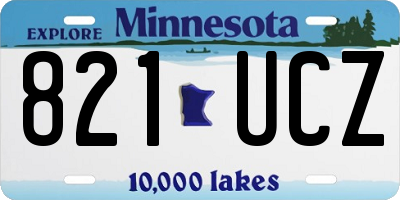 MN license plate 821UCZ